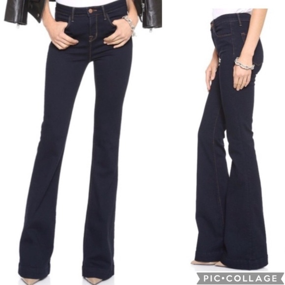 J Brand The Doll High Waisted Flare Bell Bottom Dark Wash Denim Jeans Women’s 28 - Picture 1 of 16